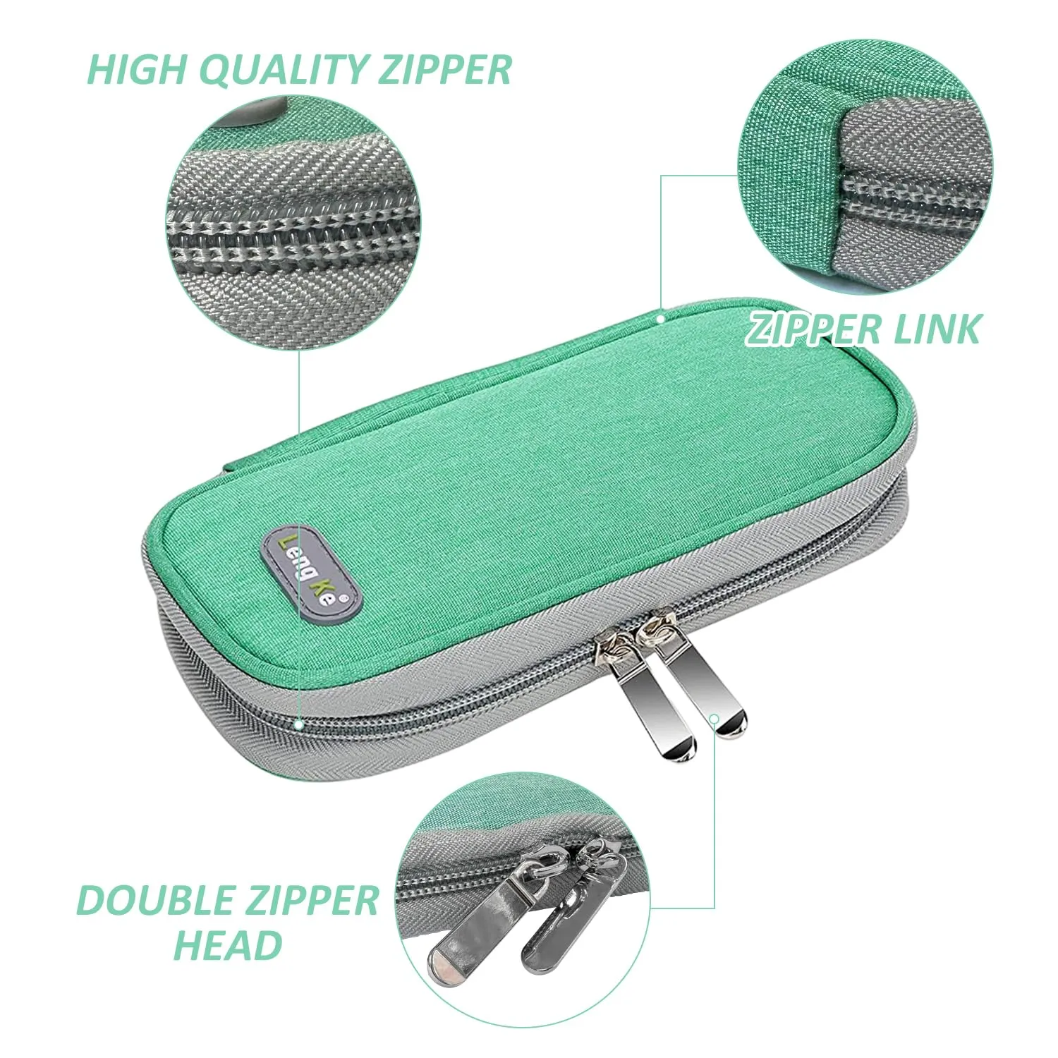 1 Portable Medicine Cooling Bag with 2 ice Packs, Reusable Cooler Bags,Medicine Storage Bag, Travel Medical Bag，Suitable for Medicine Storage (Green)