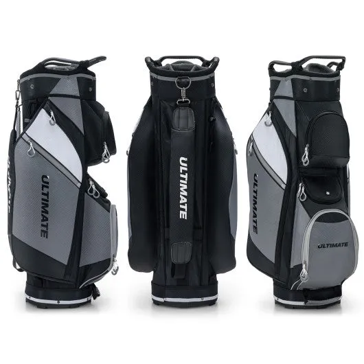 14-Way Golf Cart Stand Bag with Waterproof Rain Hood