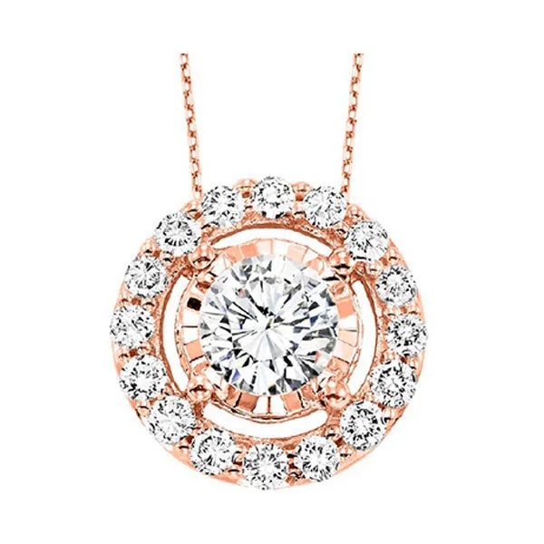 14KT Pink Gold & Diamond Tru Reflection Neckwear Pendant  - 1/6 ctw
