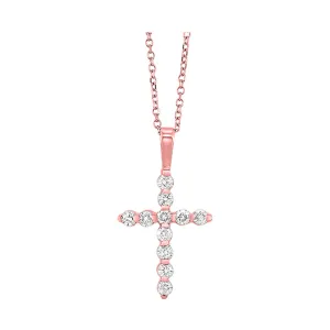 14KT Pink Gold & Diamonds Neckwear Pendant -  1/4 ctw