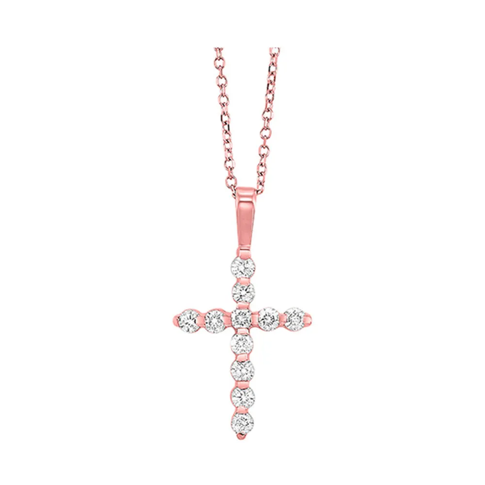 14KT Pink Gold & Diamonds Neckwear Pendant -  1/4 ctw