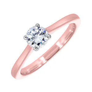 14KT White & Pink Gold & Diamonds Stunning Engagement Ring - 1/4 CTW