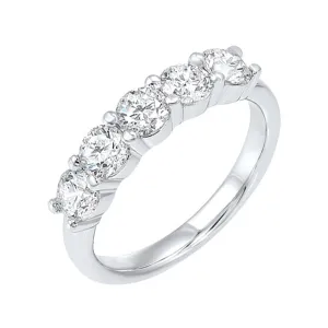 14KT White Gold & Diamond Classic Book Shared Prong Fashion Ring   - 1 ctw