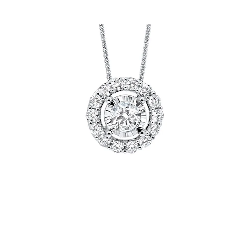 14KT White Gold & Diamond Neckwear Pendant -1/5 ctw