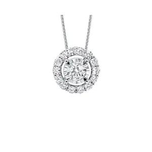 14KT White Gold & Diamond Neckwear Pendant -1/5 ctw