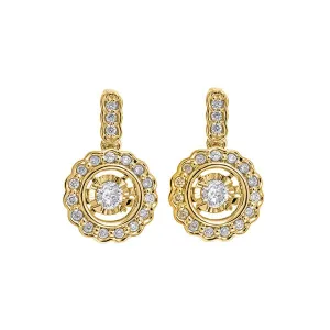 14KT Yellow Gold & Diamond Fashion Earrings -1/4 ctw