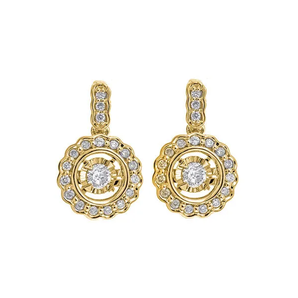 14KT Yellow Gold & Diamond Fashion Earrings -1/4 ctw