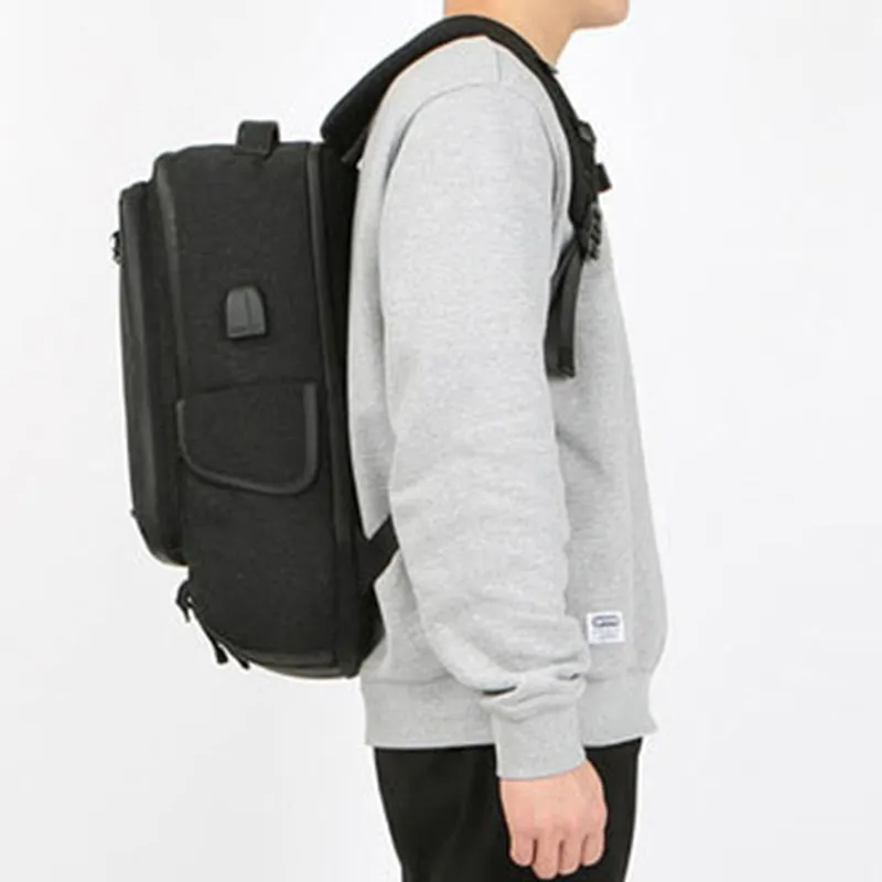 15 Inch Business Durable Travel Laptop Backpack with USB Charging Port Headphone Jack
