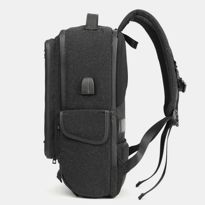 15 Inch Business Durable Travel Laptop Backpack with USB Charging Port Headphone Jack