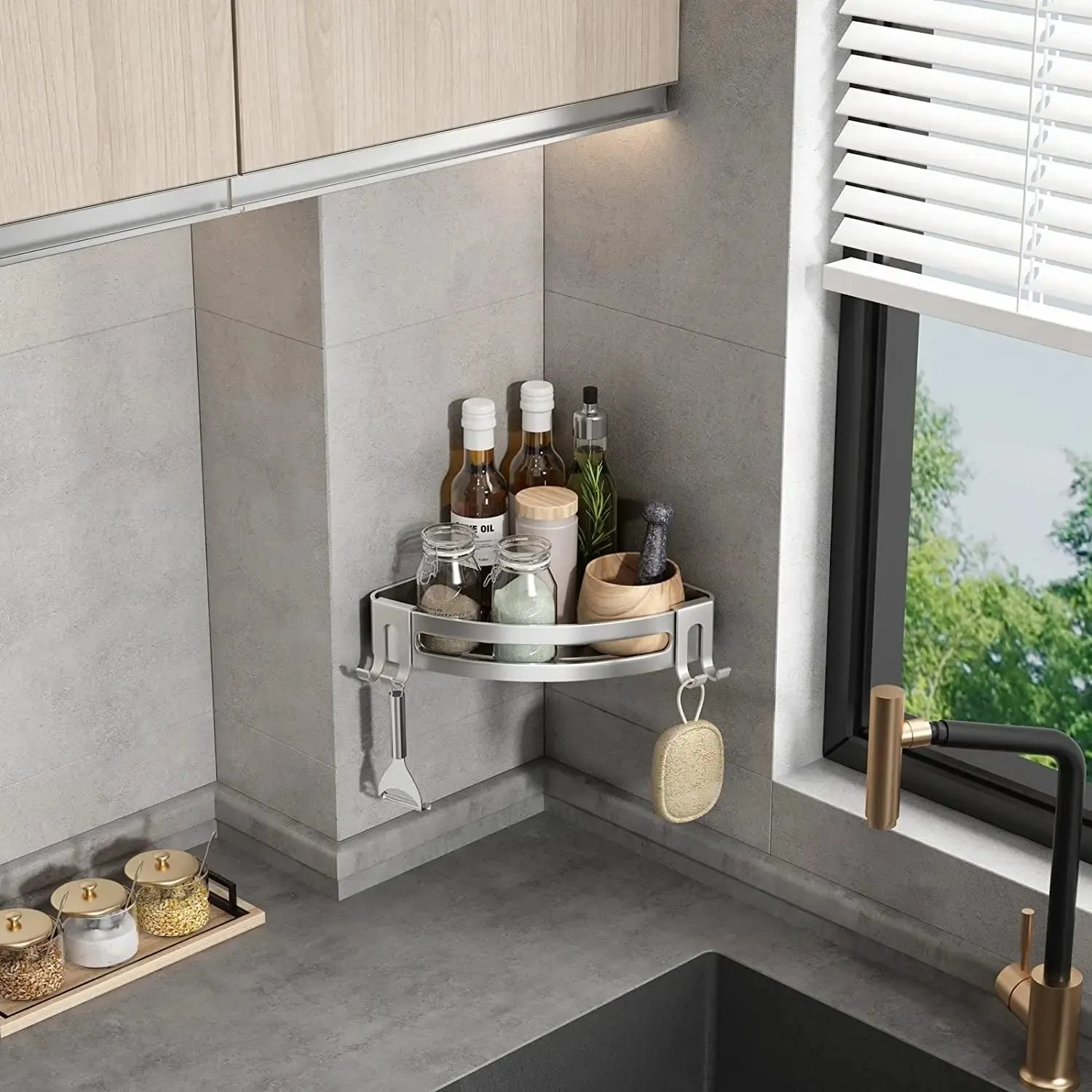2 Pack Shower Corner Caddy/No Drill Organizer