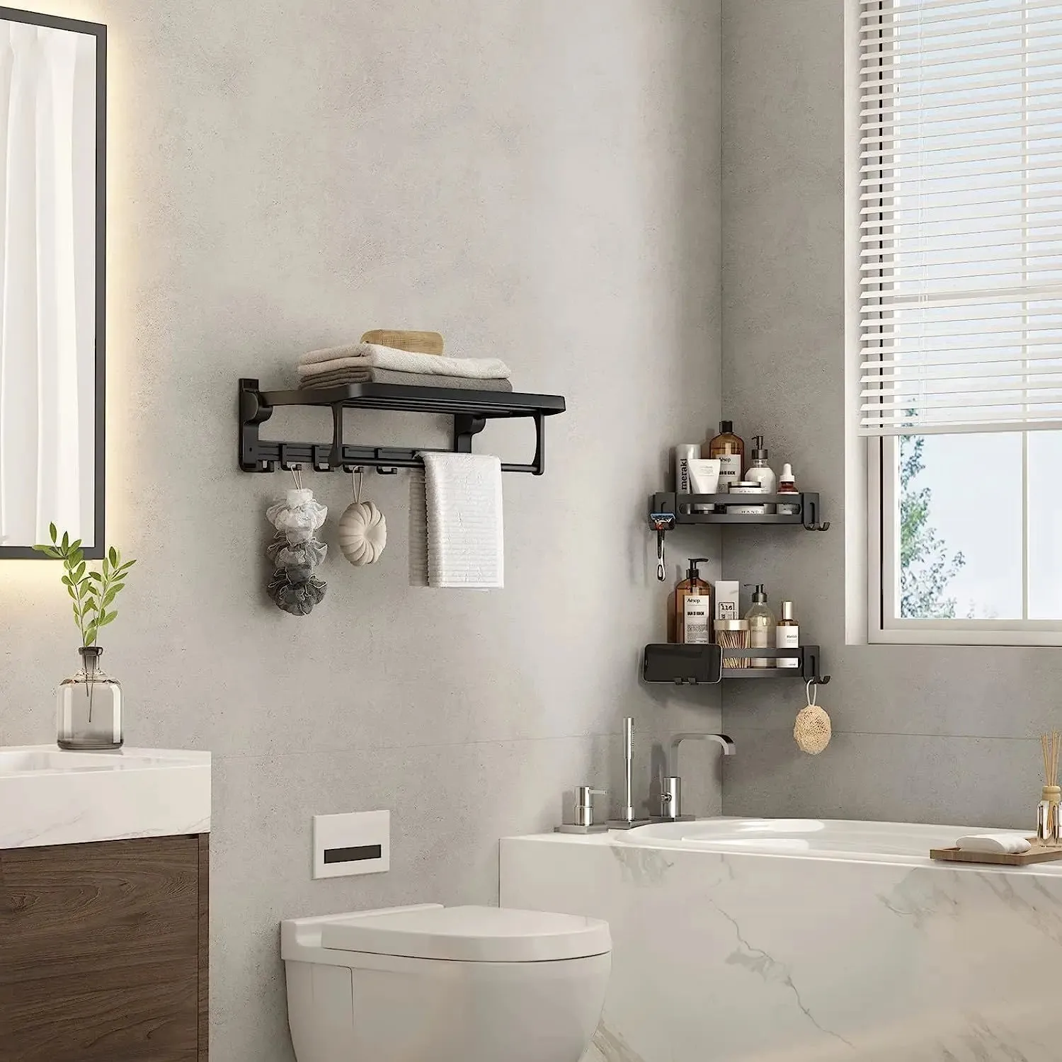 2 Pack Shower Corner Caddy/No Drill Organizer