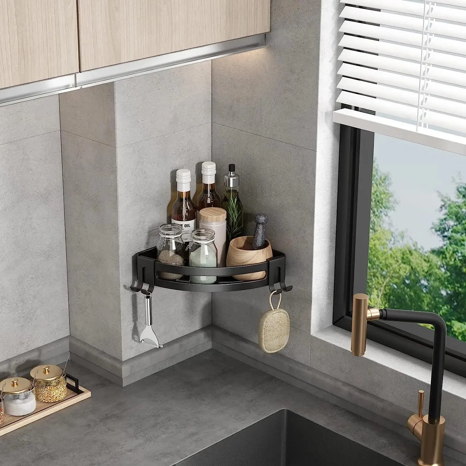 2 Pack Shower Corner Caddy/No Drill Organizer