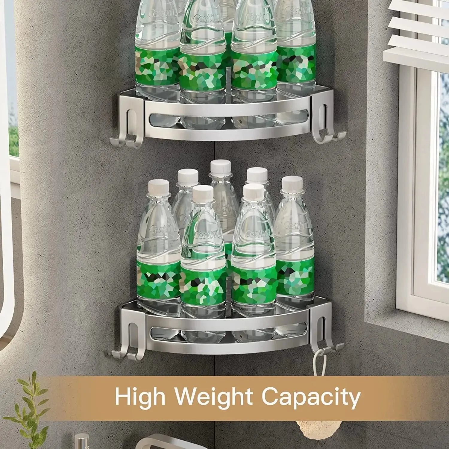 2 Pack Shower Corner Caddy/No Drill Organizer