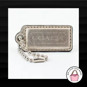2.25" Medium COACH GOLD LEATHER KEY FOB BAG CHARM KEYCHAIN HANGTAG TAG