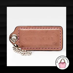 2.25" Medium COACH PINK MAUVE PATENT LEATHER KEY FOB BAG CHARM KEYCHAIN HANGTAG