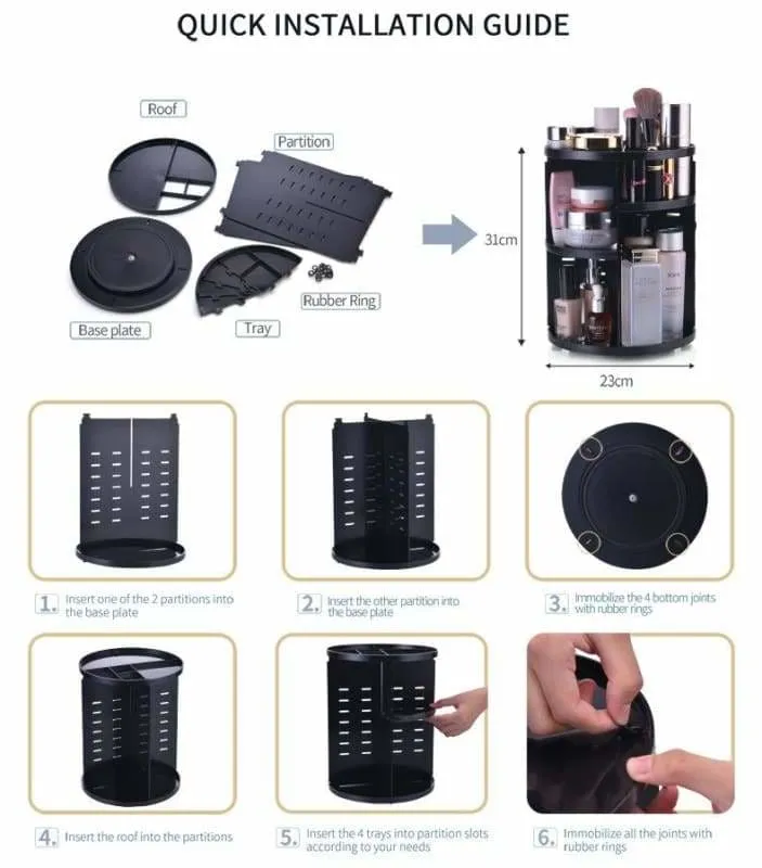 360 Degree Makeup Organizer