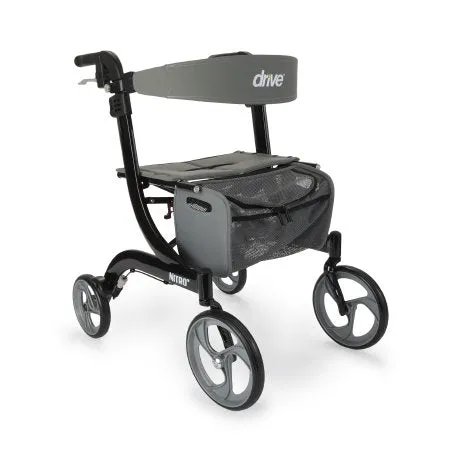 4 Wheel Rollator drive™ Nitro Black Adjustable Height / Folding Aluminum Frame - Drive Medical  Mfr# RTL10266BK