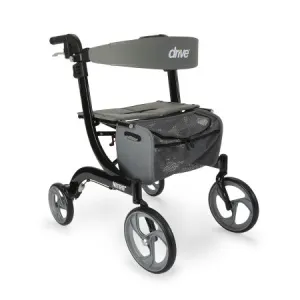 4 Wheel Rollator drive™ Nitro Black Adjustable Height / Folding Aluminum Frame - Drive Medical  Mfr# RTL10266BK