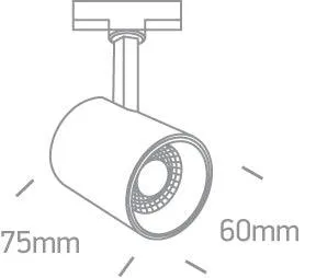 65646T COB LED 8w WW TRACK SPOT 36deg 230V DIMMABLE