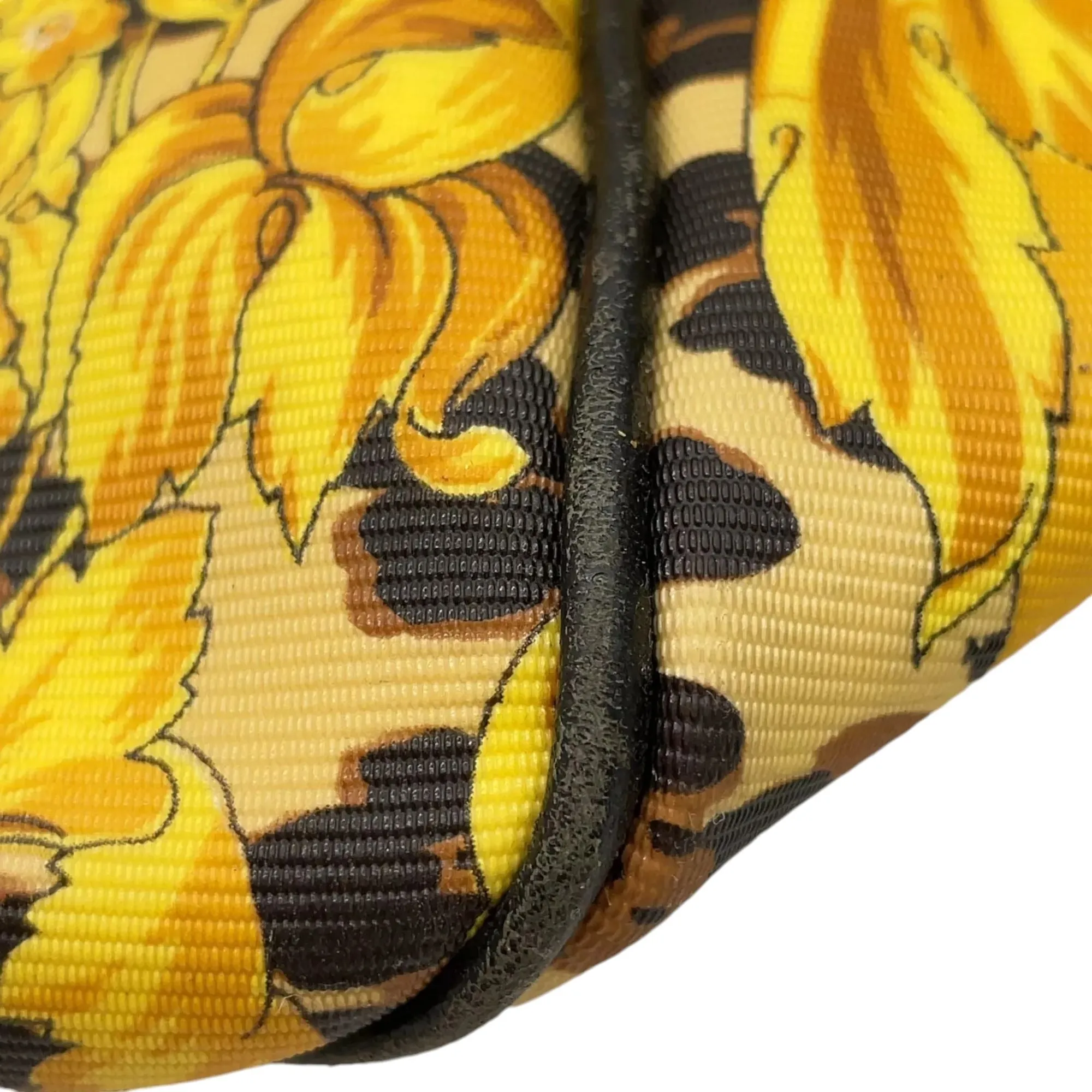 678353AV (X6) Versace Travel Bag Leopard Print Yellow PVC