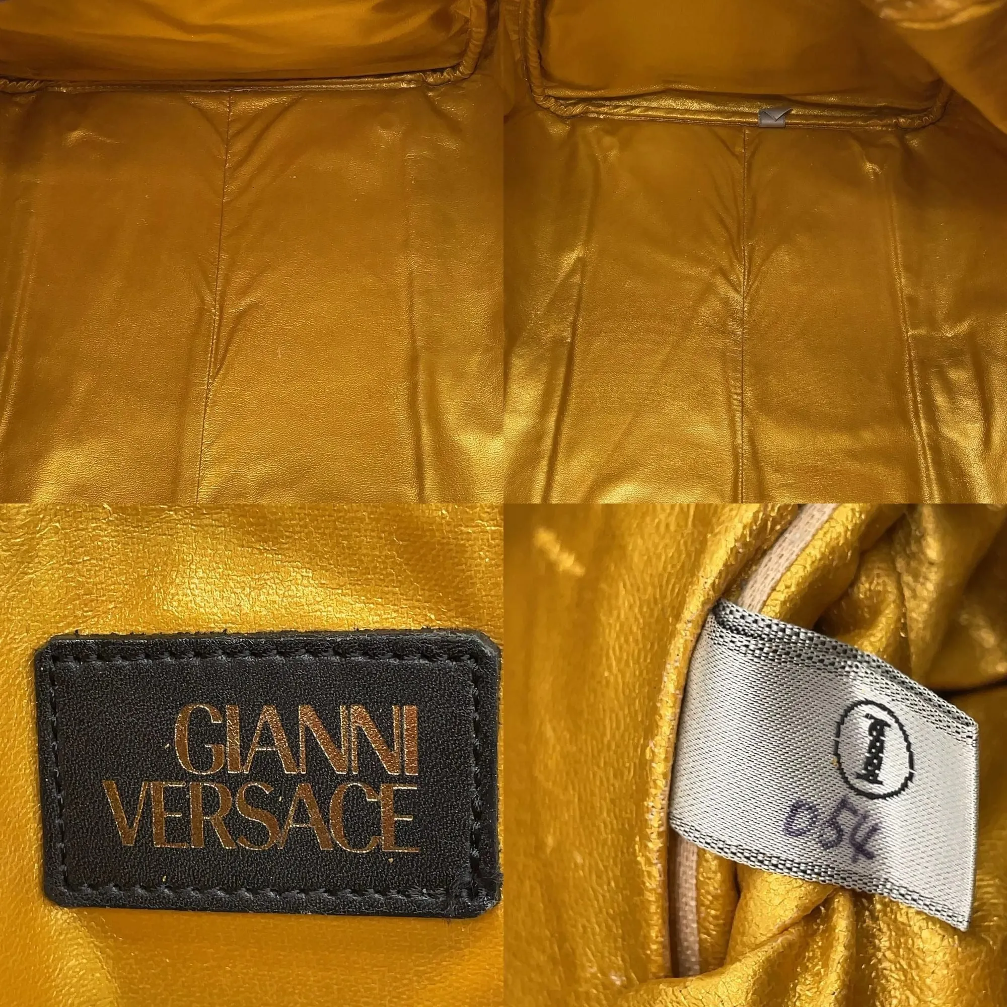 678353AV (X6) Versace Travel Bag Leopard Print Yellow PVC