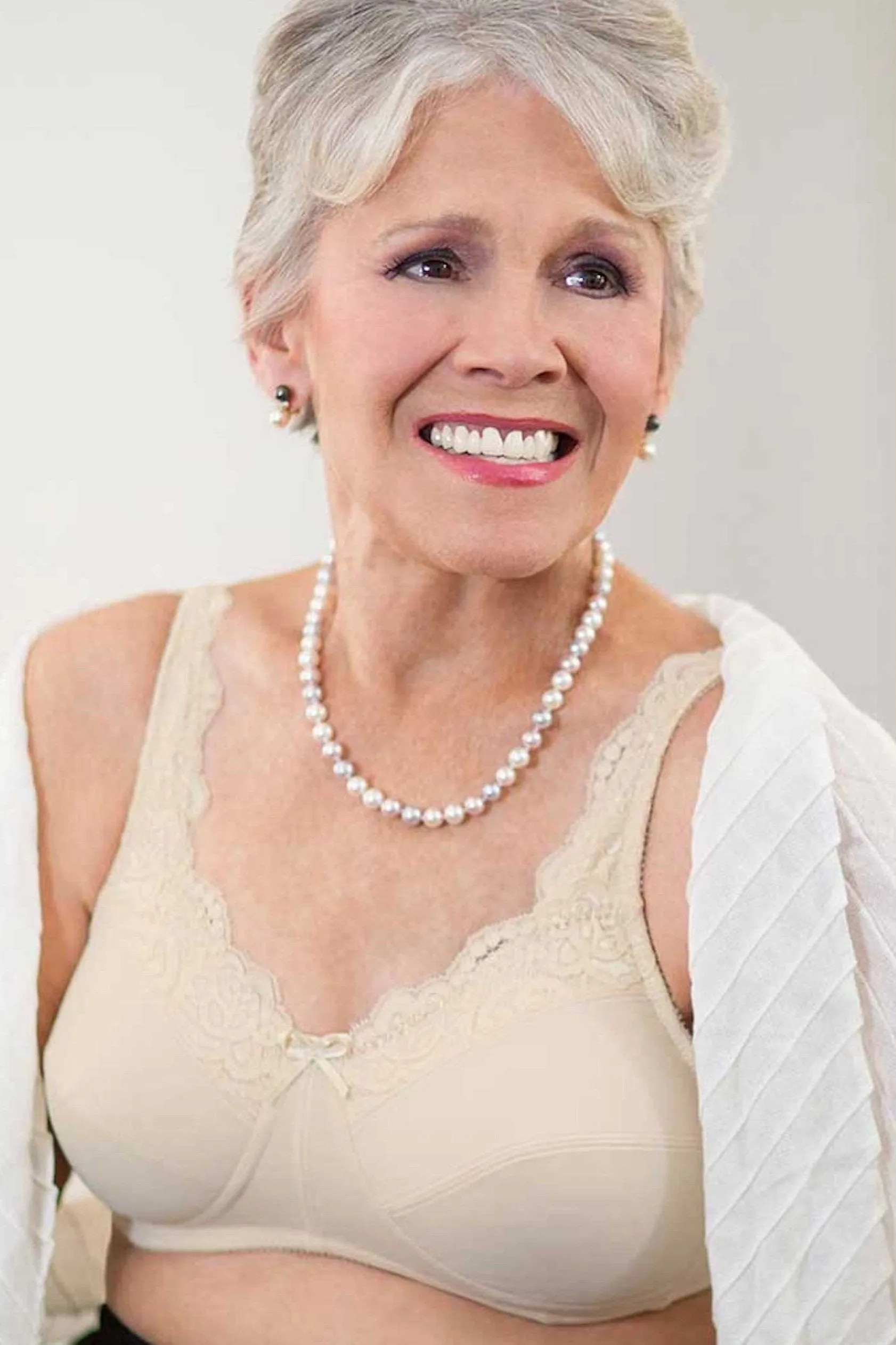 ABC Lace Front Mastectomy Bra - Beige