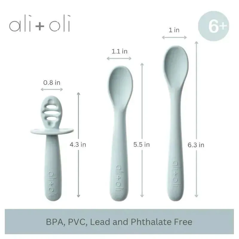 Ali   Oli - 3Pk Multi Stage Spoon Set For Baby, Blue