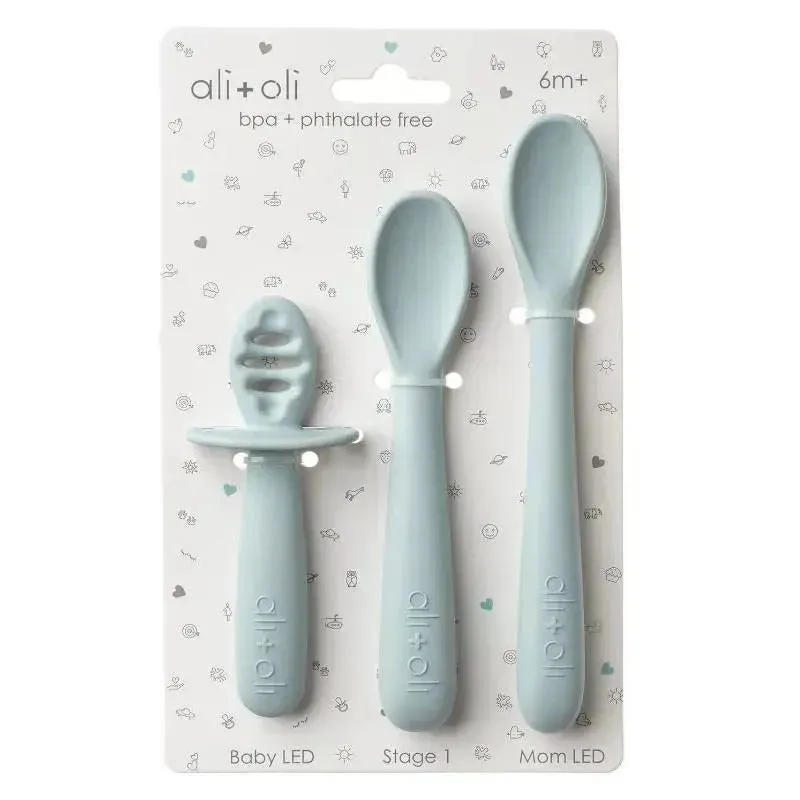 Ali   Oli - 3Pk Multi Stage Spoon Set For Baby, Blue