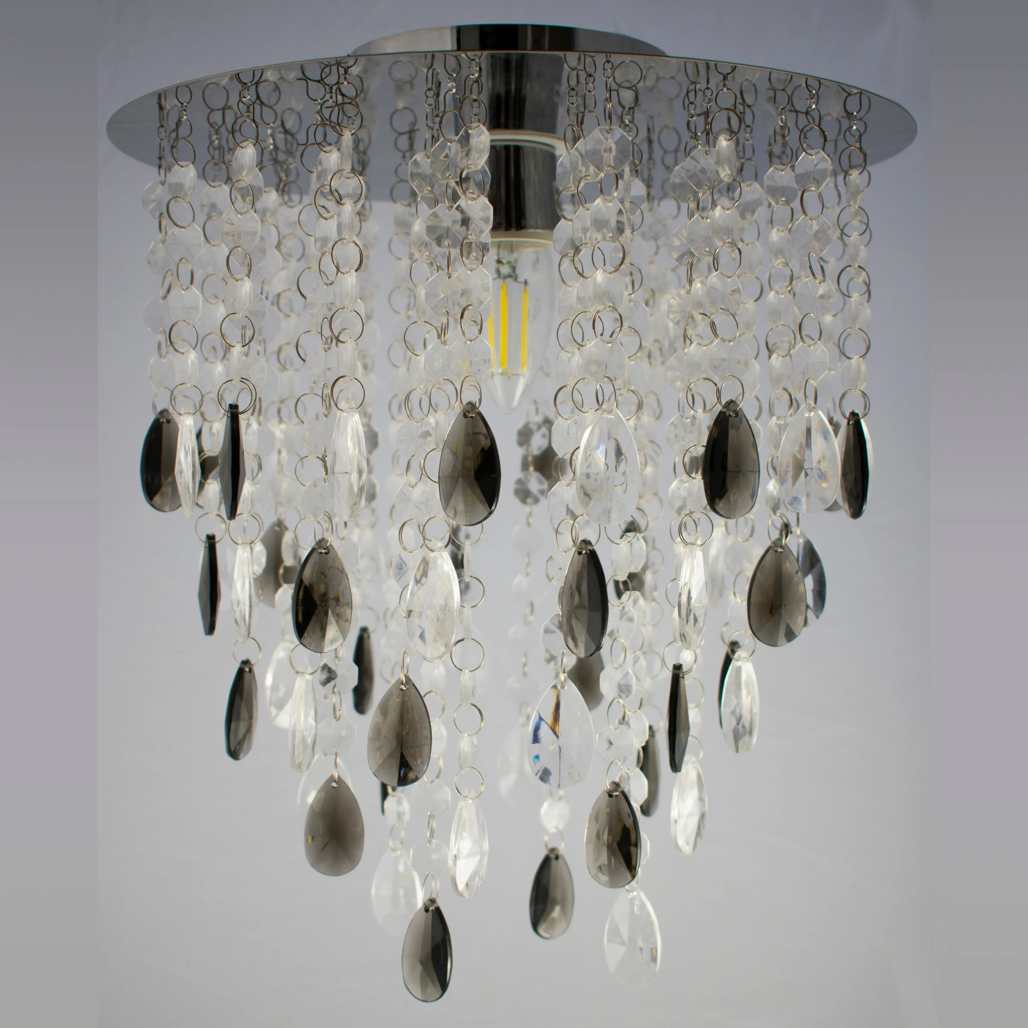 Alice Crystal Strand Clear Drops Chrome DIY Batten Fix