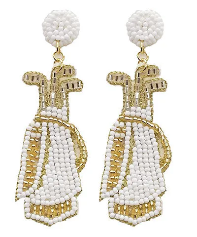 Beaded Caddy Golf Bag Earrings