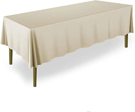 Beige Polyester Tablecloth