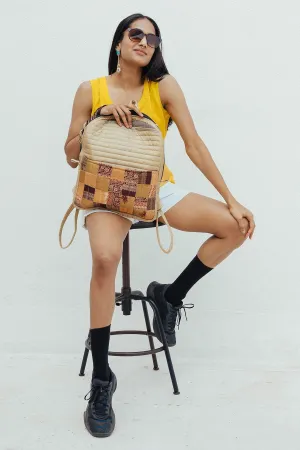 Beige Silk Godhadi Patchwork Bag
