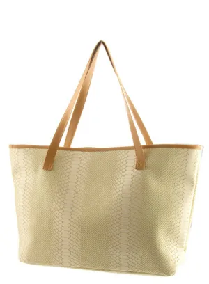 Beige Snake Beach Bag Tote