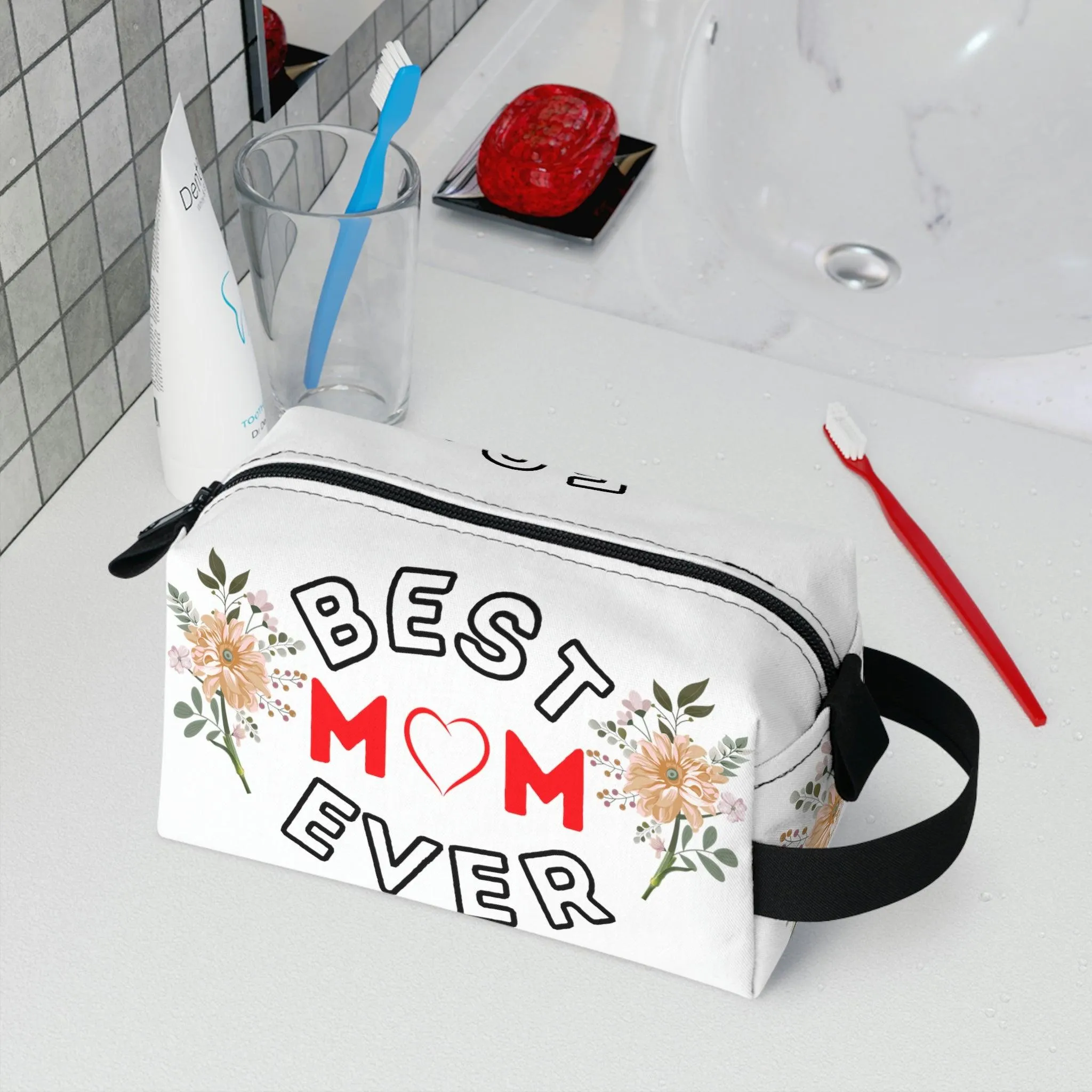 Best Mom Ever Makeup Bag | Cosmetic Bag | Travel bag | Toiletry Bag Women | Cute makeup bag | Makeup pouch | Aesthetic makeup bag