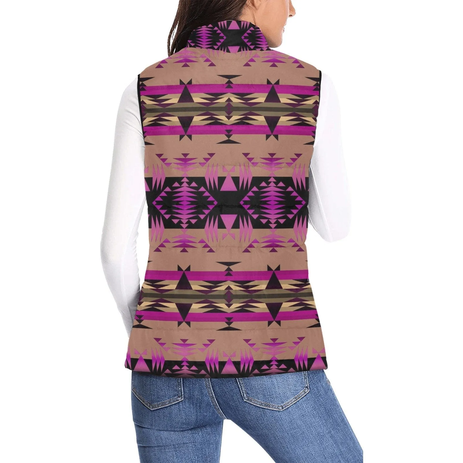 Between the Mountains Berry Women's Padded Vest Jacket