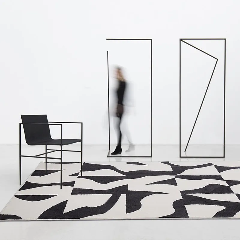 Black & White Geometric Carpet
