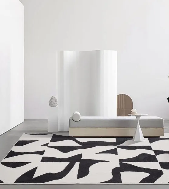 Black & White Geometric Carpet