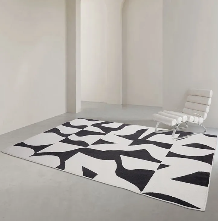 Black & White Geometric Carpet