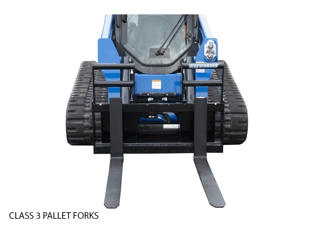 BLUE DIAMOND class 3 pallet forks with skid steer mounting