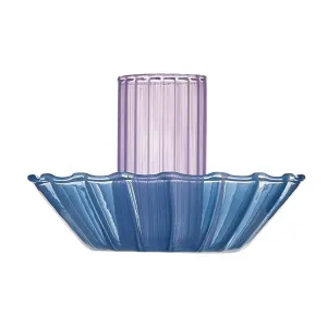 Blue Glass Candle Holder