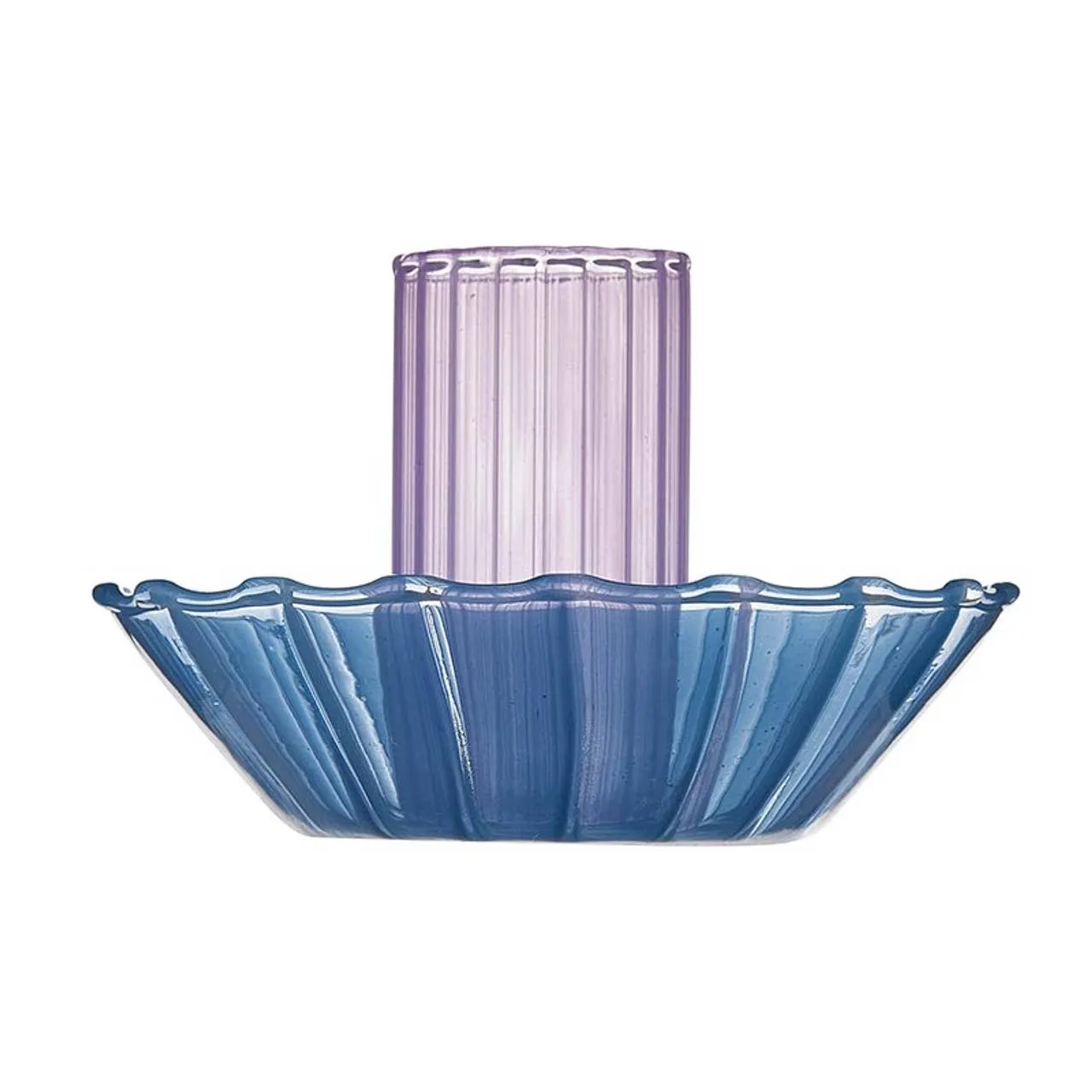 Blue Glass Candle Holder