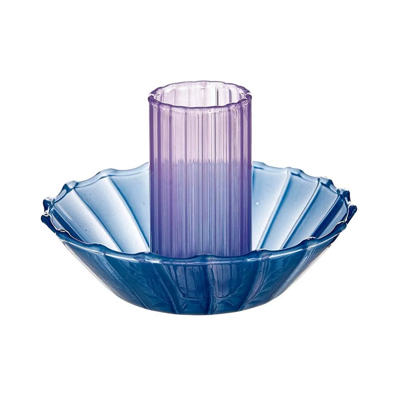 Blue Glass Candle Holder