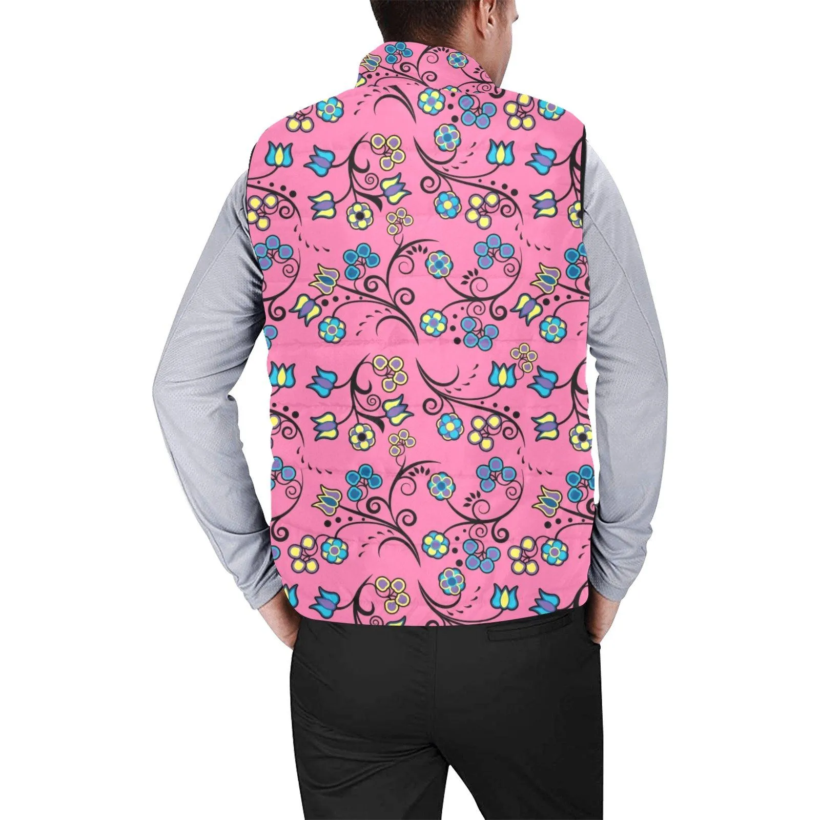 Blue Trio Bubblegum Men's Padded Vest Jacket