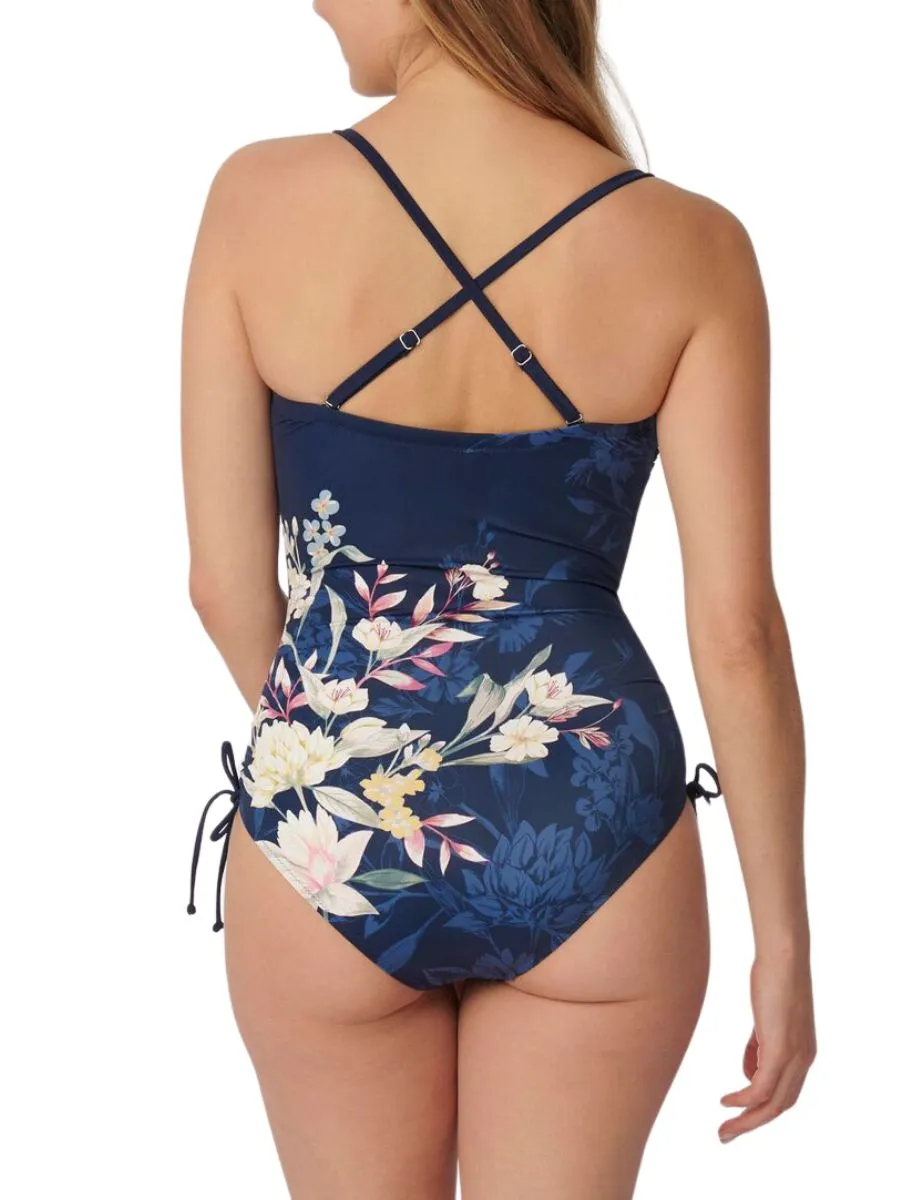 Botanical Leaf Swimsuit - Blue Combination