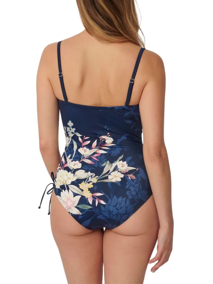Botanical Leaf Swimsuit - Blue Combination