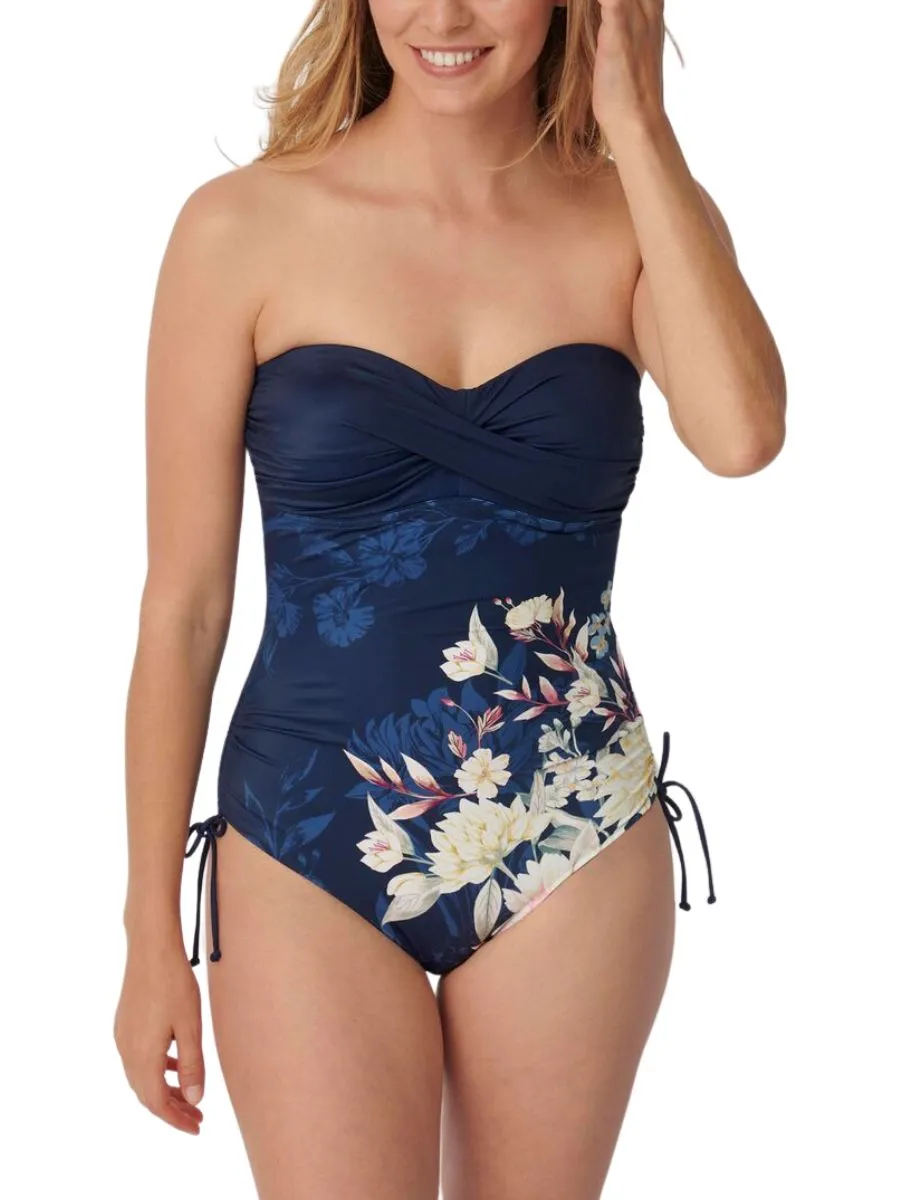 Botanical Leaf Swimsuit - Blue Combination