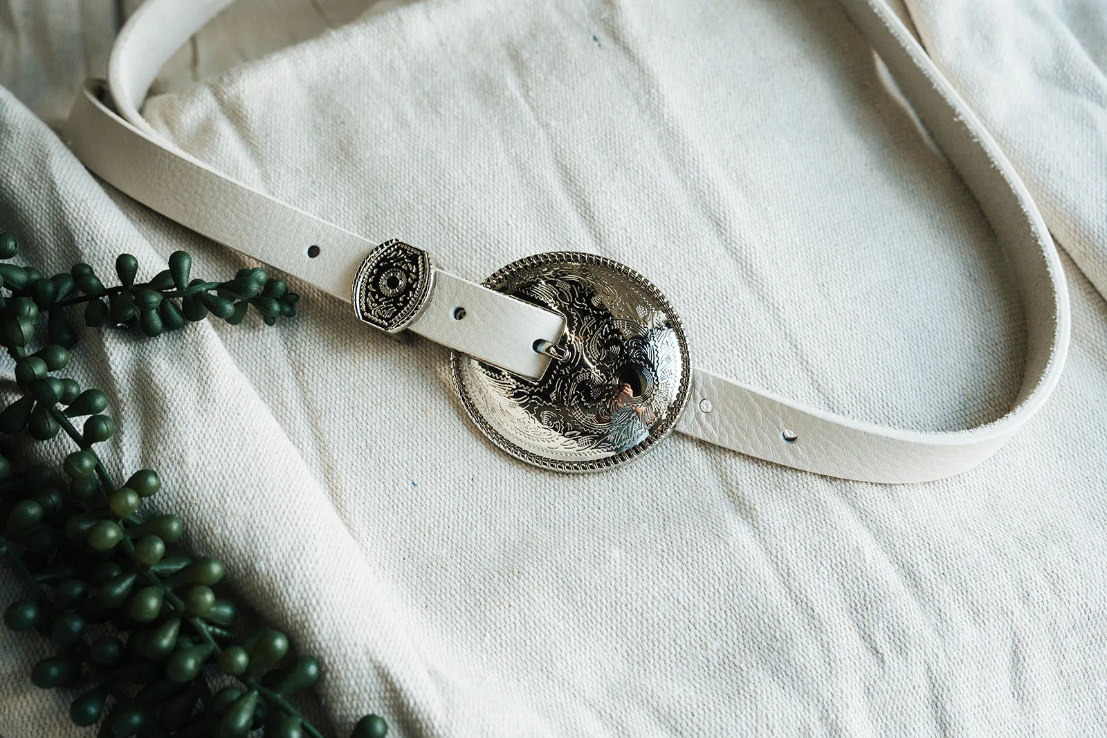 Bri White Western Belt