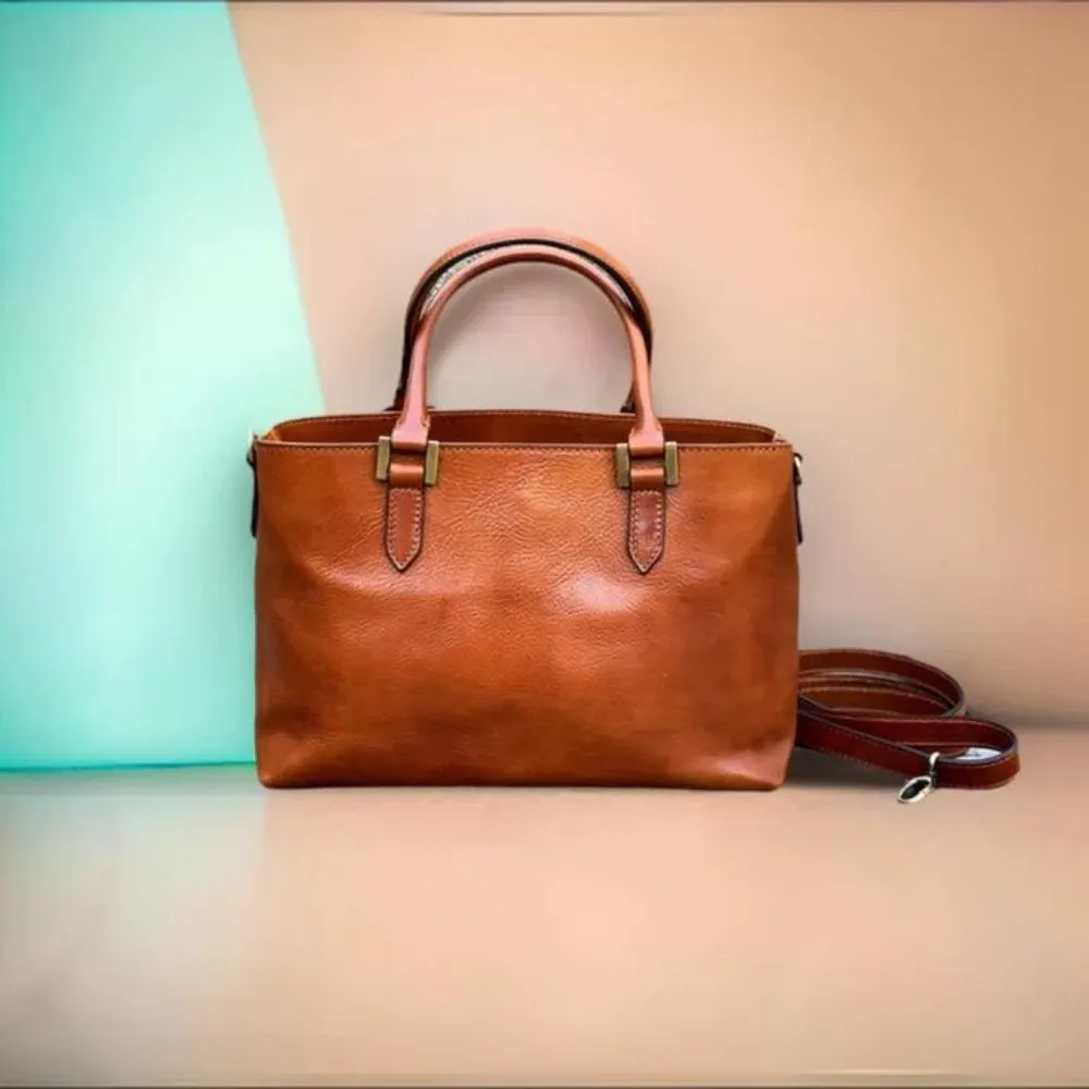 Brown Leather Handbag Womens