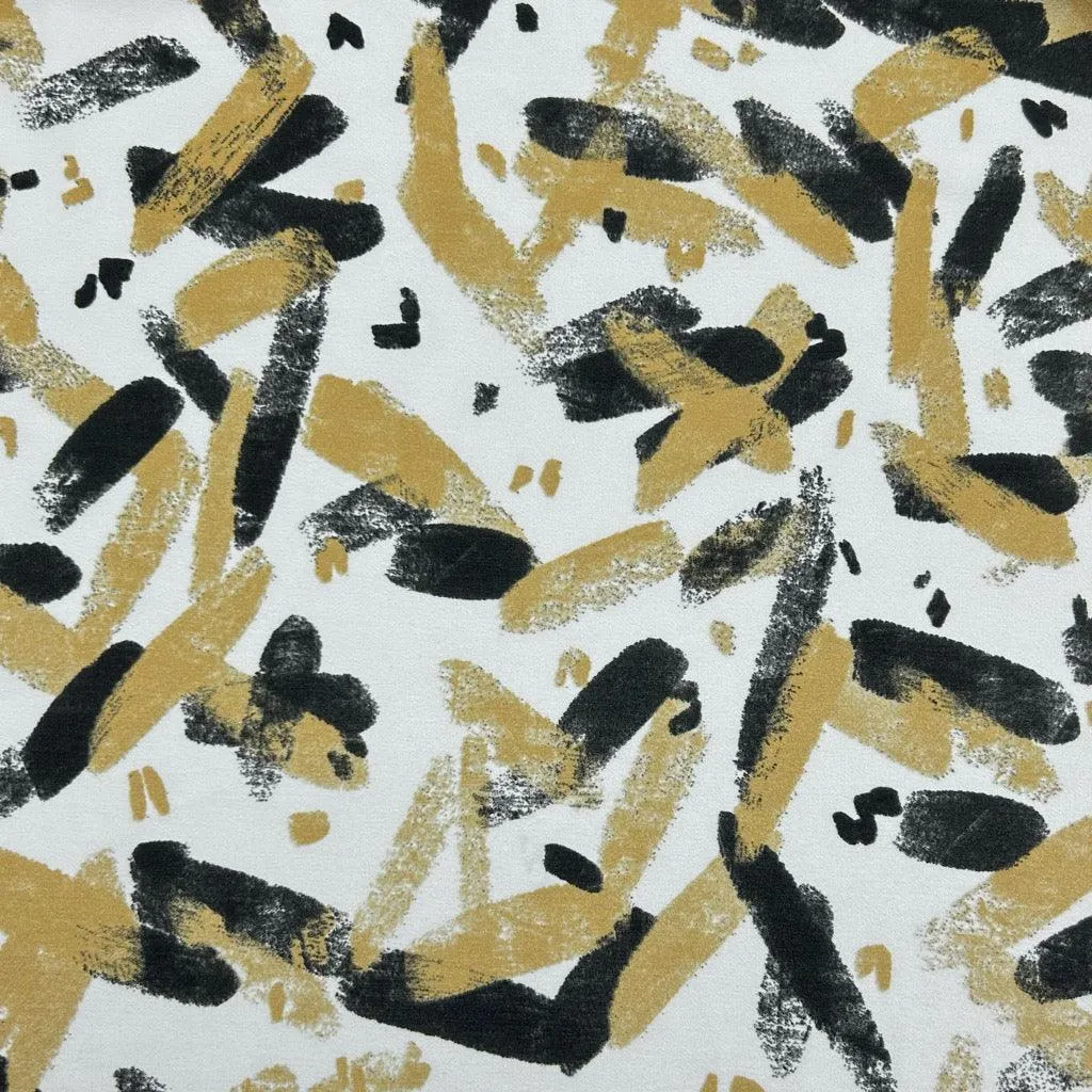Brush Strokes Polyester Crepe Fabric