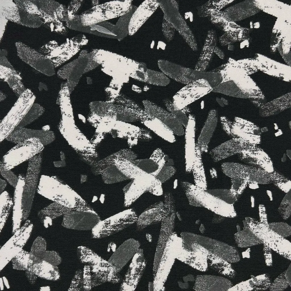 Brush Strokes Polyester Crepe Fabric